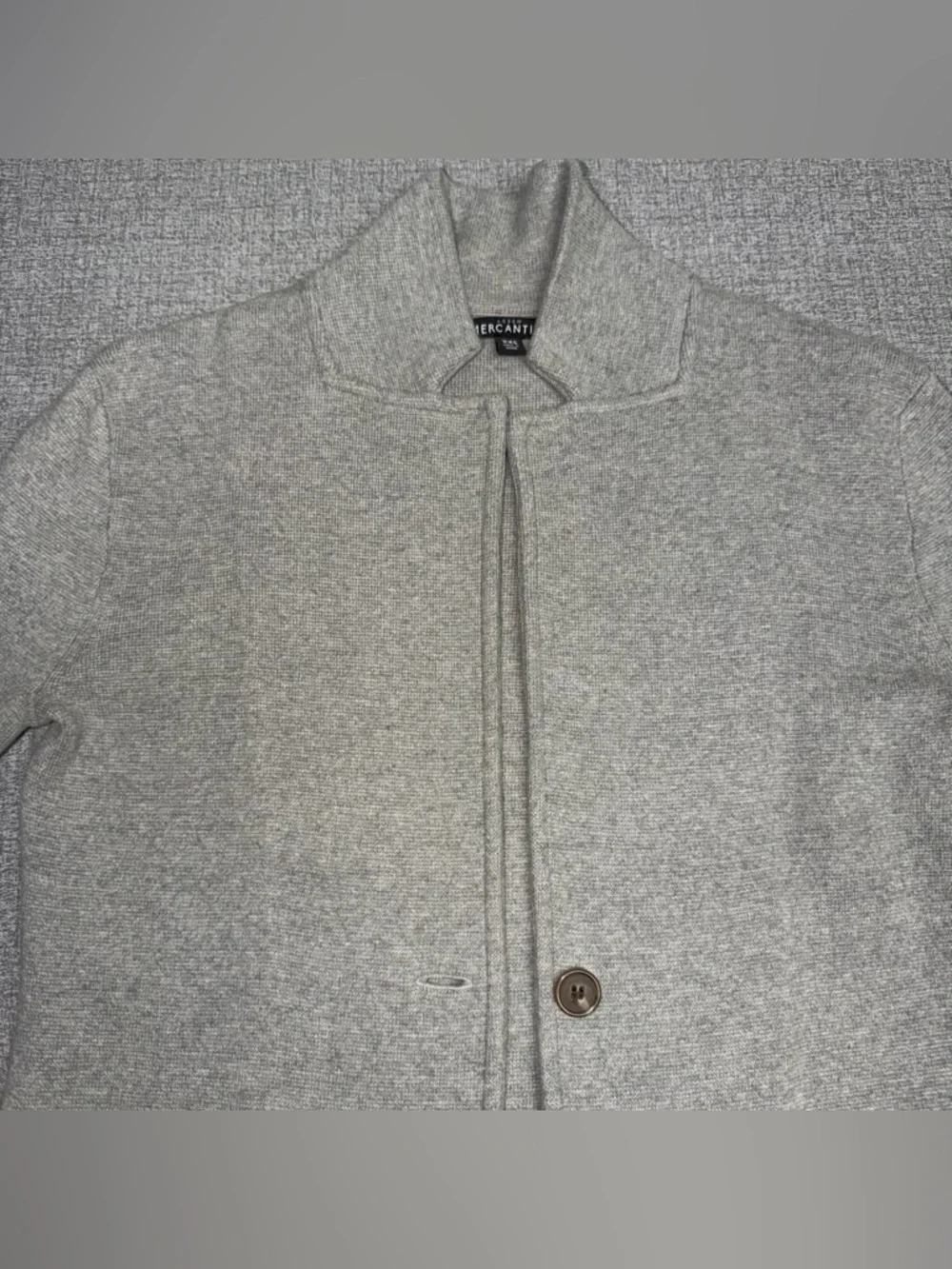 J. Crew Mercantile Gray Cotton Sweater Blazer Blazerette - Picture 5 of 11